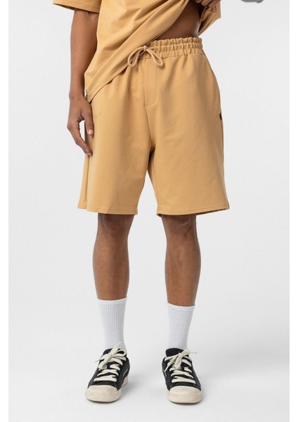 Basic Oversize Şort Takım Hardal fırsatları