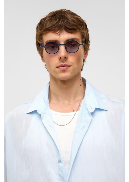 Oversize Çizgili Kısa Kollu Modal Kumaş Gömlek Bebe Mavi fırsatları