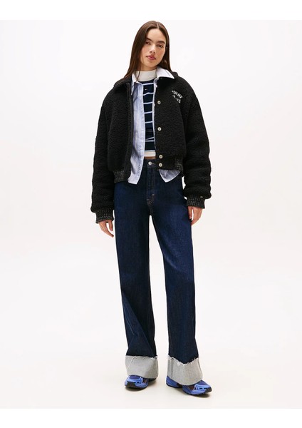 Tommy Hilfiger Tjw Teddy Kolej Stili Bomber Kadın Siyah Ceket DW0DW21666BDS fiyatları
