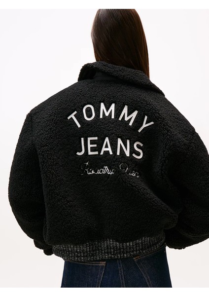 Tommy Hilfiger Tjw Teddy Kolej Stili Bomber Kadın Siyah Ceket DW0DW21666BDS modelleri