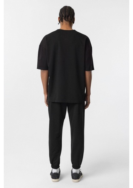 Basic Oversize Paça Lastikli Eşofman Takım Siyah fiyatları