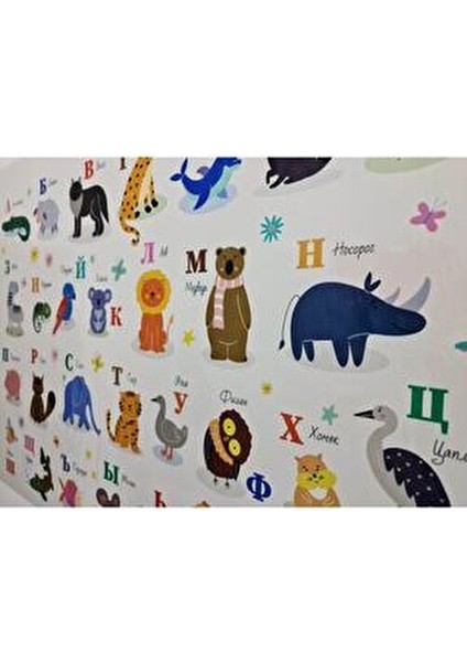 Rusça Alfabe Statik Kağıt Tahta 100X65CM indirimleri