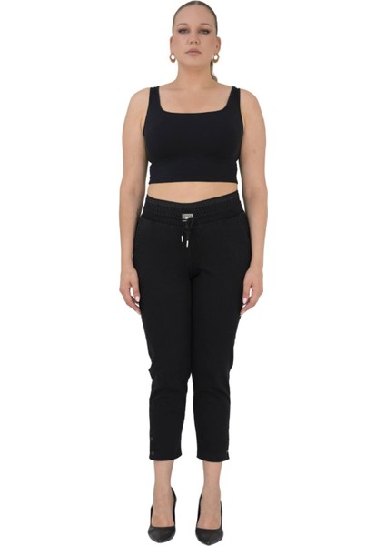 Kadın Büyük Beden Boru Paça Yüksek Bel Toparlayıcı Boru Paça Pantolon