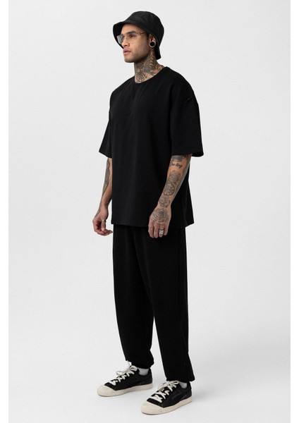 Paça Lastikli Basic Oversize Eşofman Takımı Siyah fiyatları