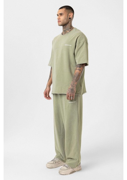 Yıkamalı Oversize Eşofman Takım Haki fiyatları