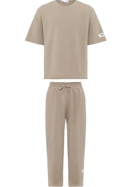 Etiket Detaylı Oversize Eşofman Takım Vizon fiyatları