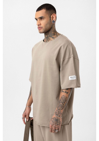 Etiket Detaylı Oversize Eşofman Takım Vizon indirimleri