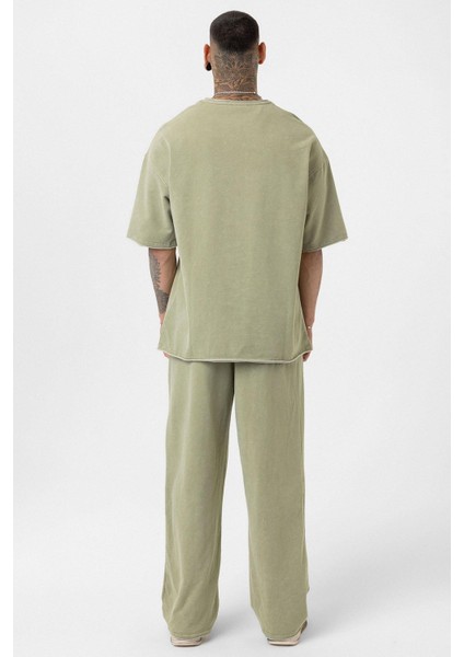 Yıkamalı Oversize Eşofman Takım Haki modelleri