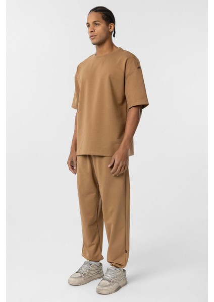 Paça Lastikli Basic Oversize Eşofman Takımı Camel fiyatları