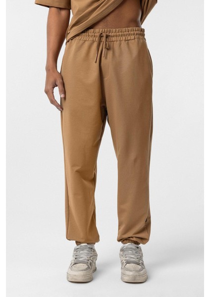 Paça Lastikli Basic Oversize Eşofman Takımı Camel indirimleri