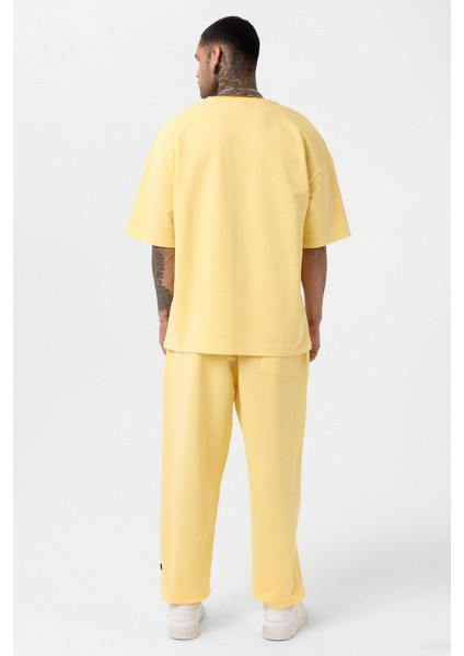 Paça Lastikli Basic Oversize Eşofman Takımı Sarı fiyatları