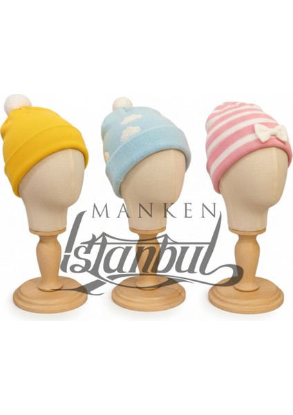 Ahşap Standlı Bebek Kafa Mankeni Bebek Şapka Mankeni Bebek Bere Mankeni 06 Ay 12 Ay Için Uygundur fiyatları