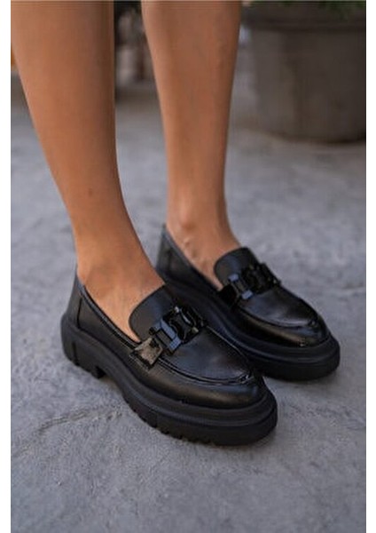 Dimata Kadin Siyah Vegan Deri Ayakkabı modelleri