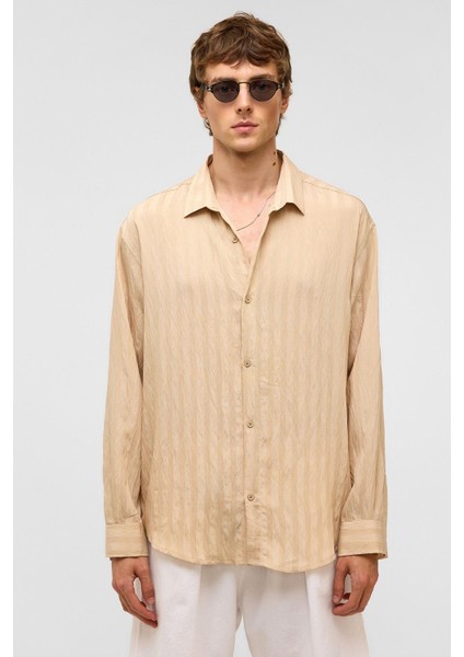 Oversize Uzun Kollu Modal Kumaş Gömlek Taş fiyatları