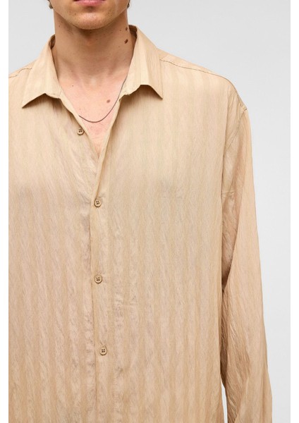 Oversize Uzun Kollu Modal Kumaş Gömlek Taş fırsatları