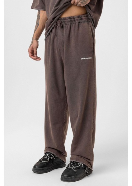 Yıkamalı Oversize Eşofman Takım Kahve modelleri