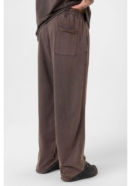 Yıkamalı Oversize Eşofman Takım Kahve indirimleri