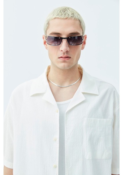 Cep Detaylı Kısa Kol Oversize Keten Gömlek Ekru fırsatları