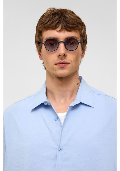 Basic Oversize Kısa Kollu Modal Gömlek Bebe Mavi modelleri