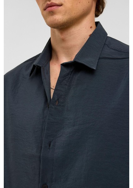 Basic Oversize Kısa Kollu Modal Gömlek Füme indirimleri