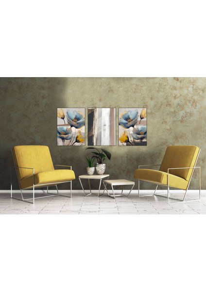 3lü Set Dekoratif Kanvas Tablo