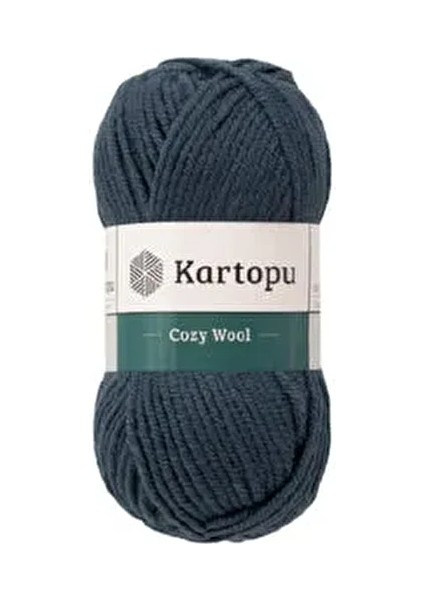 Cozy Wool K1480 %25 Yün Karışımlı Kalın İp Koyu Mavi Renkli Yün İpliği