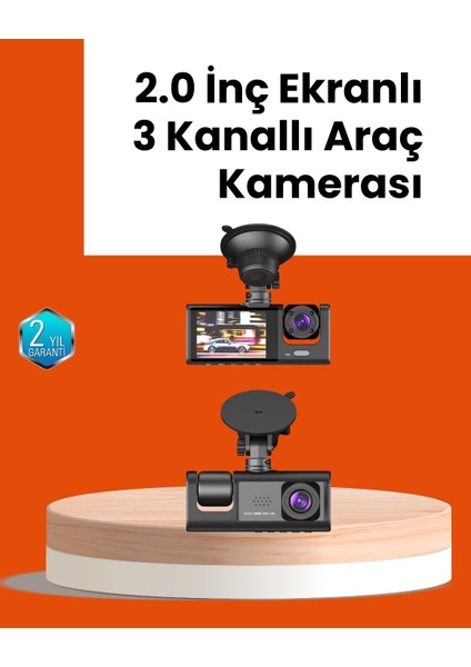 Full Hd Araç Kamerası Çift Yönlü Kayıt ve Darbe Sensörü