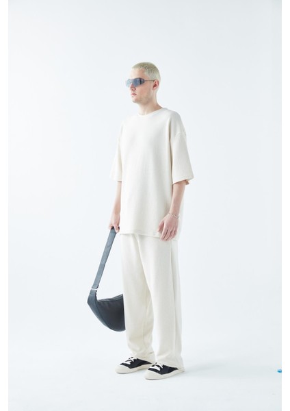 Oversize Basıc Triko Eşofman Takım Kemik modelleri