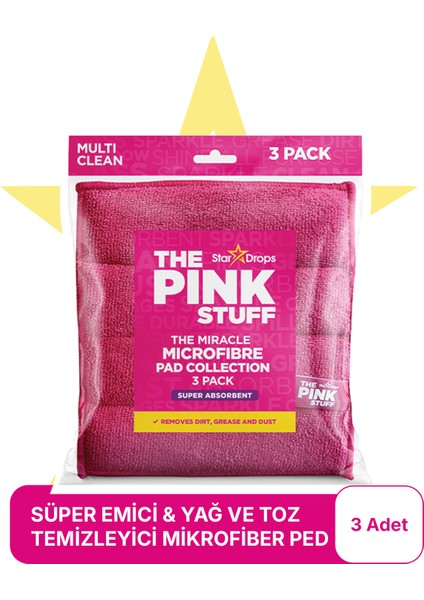 Mucizevi Mikrofiber Ped Koleksiyonu -Süper Emici-Kiri, Yağı ve Tozu Temizler 3ADET
