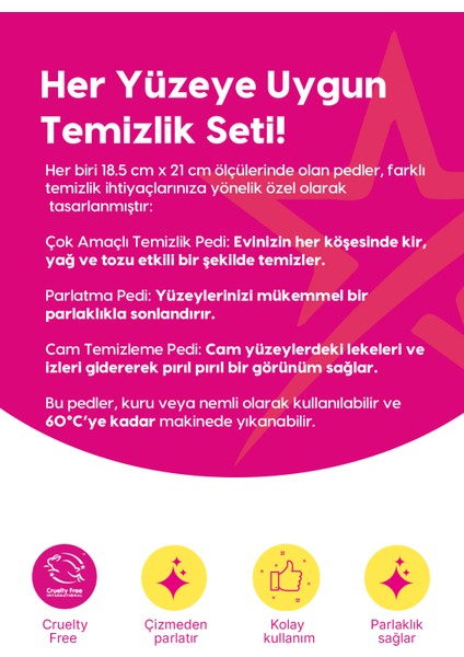 Mucizevi Mikrofiber Ped Koleksiyonu -Süper Emici-Kiri, Yağı ve Tozu Temizler 3ADET fiyatları