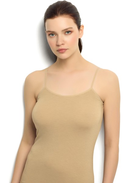 Kadın Likralı Pamuklu Ip Askılı Atlet