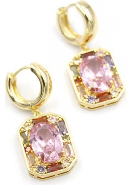 Taşlı Küpe - Pembe fiyatları