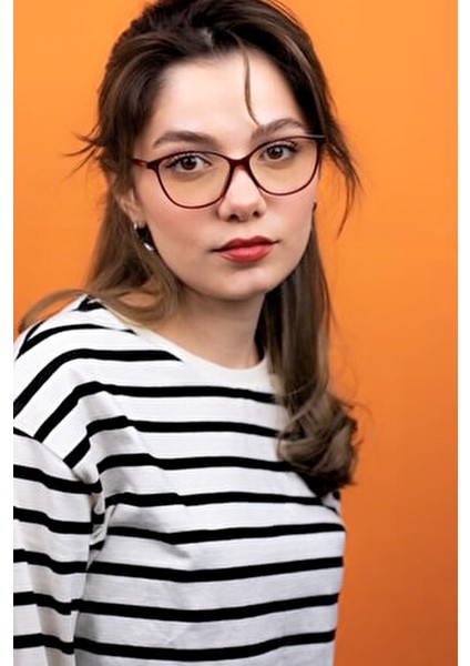 Lagertha Cateye Bordo Mavi Işık Koruyucu Gözlük Şık Çerçeve ile Modern Tasarım