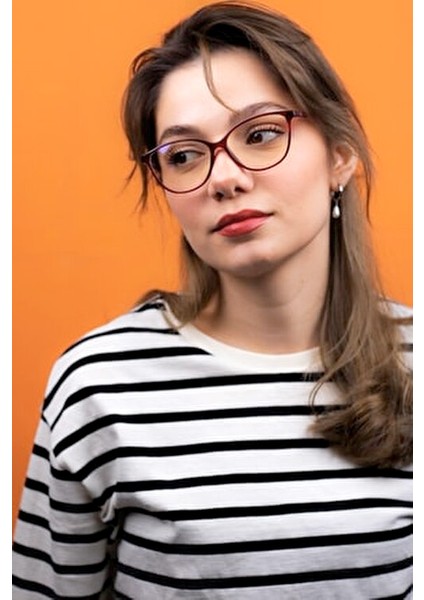 Lagertha Cateye Bordo Mavi Işık Koruyucu Gözlük Şık Çerçeve ile Modern Tasarım fiyatları