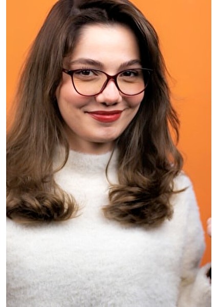 Lagertha Cateye Bordo Mavi Işık Koruyucu Gözlük Şık Çerçeve ile Modern Tasarım modelleri