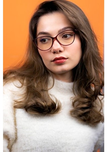 Lagertha Cateye Bordo Mavi Işık Koruyucu Gözlük Şık Çerçeve ile Modern Tasarım fırsatları