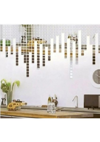 Dekor Süs Mozaık Ayna Pleksi Dekoratif Gold 200'lü 3 x 3 cm fiyatları