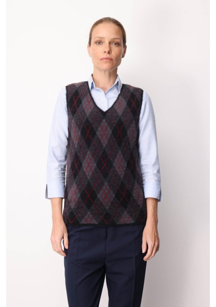 Kadın Baklava Desenli Süveter 17