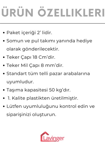 2 Adet 18 cm Metal Gövde Pazar Arabası Tekerleği Süper Sağlam Araba Tekeri Somun&pul Hediyeli fırsatları