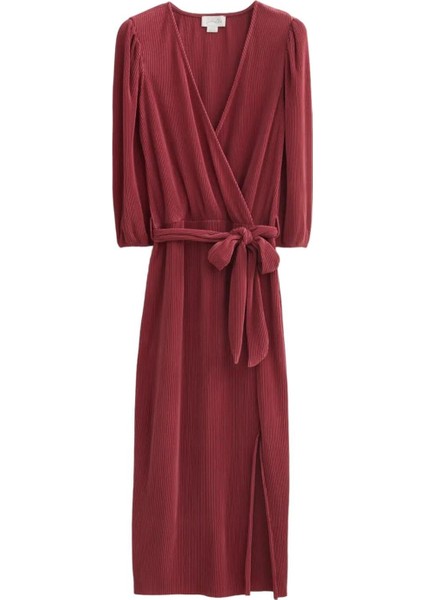 Kadın Truvakar Kol Krinkıl Kruvaze Yaka Curve Büyük Beden Elbise fırsatları