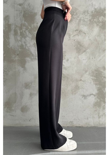 Kadın Yeni Sezon Yüksek Bel Klasik Siyah Kumaş Pantolon Siyah / Xl fırsatları
