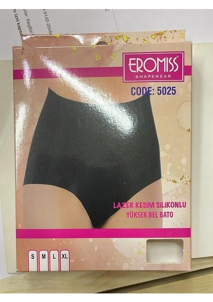 Lazer Kesim Silikonlu Yüksek Bel Bato Korse-Siyah 5025