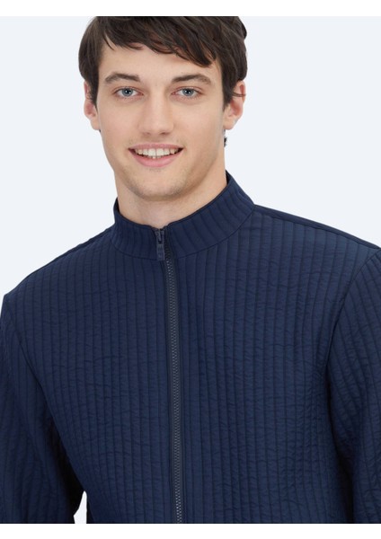 Lacivert Regular Fit Casual Dokuma Mont fırsatları