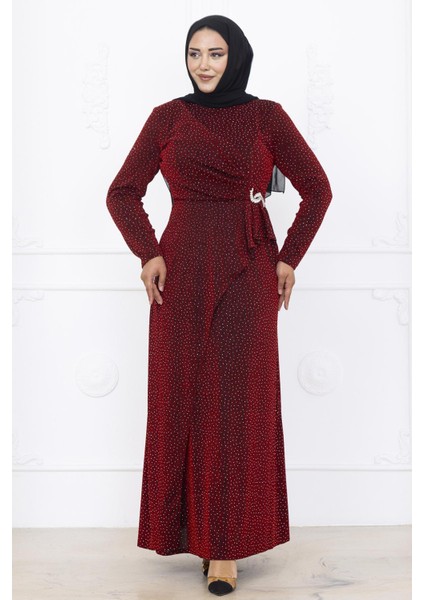 Roza Abiye Elbise Bordo