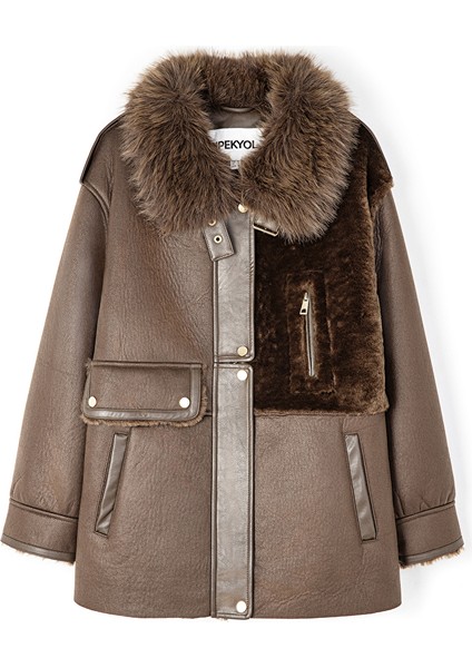 Karma Cepli Suni Kürk Mix Mont IW6240012205074 indirimleri