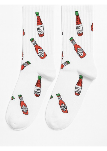 Acı Sos Desenli Renkli Spor Çorap modelleri
