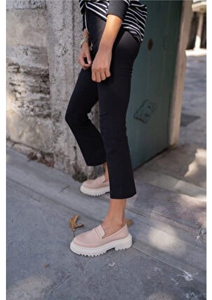 Kadin Nude Oxford Ayakkabı Vegan Suni Deri Malzeme ile Düz Tabanlı Bej Renk fiyatları