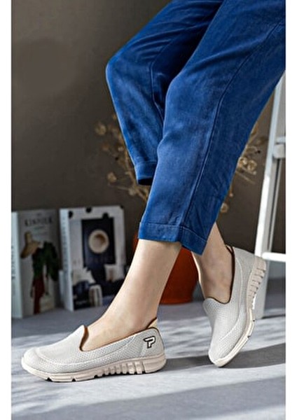 Bej Kadın Spor Babet Yürüyüş Ayakkabısı Tekstil Malzeme Eva Taban ile Rahat Kullanım fiyatları