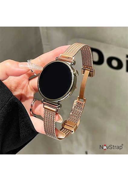 Huawei Watch GT6 41mm GT4 41mm GT5 41mm ile Uyumlu Kordon 18mm Magnet Tokalı Luxury Slim Metal Hasır