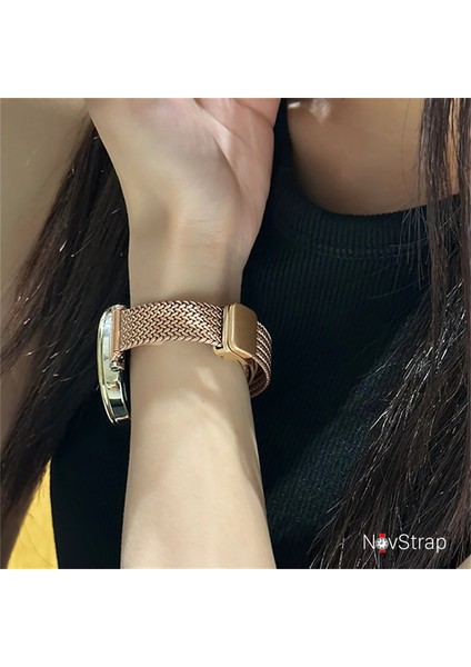 Huawei Watch GT6 41mm GT4 41mm GT5 41mm ile Uyumlu Kordon 18mm Magnet Tokalı Luxury Slim Metal Hasır